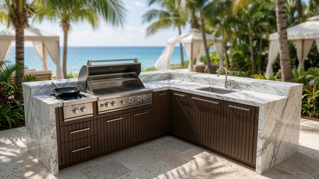 Beachside outdoor kitchen lifestyle install